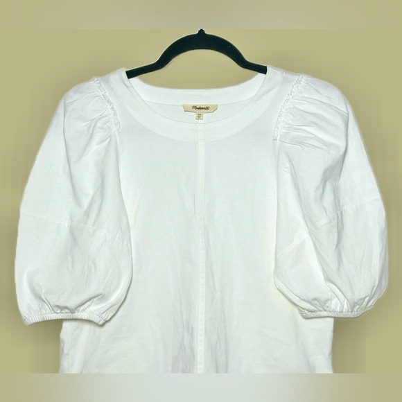 NWT Madewell Puff-Sleeve Tee in Eyelet White, Size XS - Picture 8 of 14